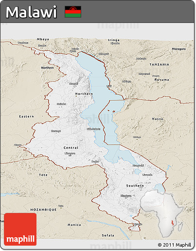 Classic Style Panoramic Map of Malawi