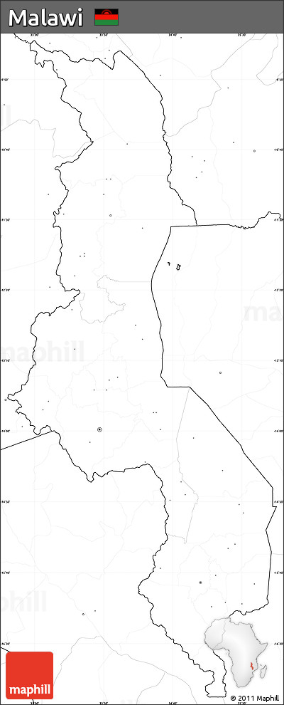 Blank Simple Map of Malawi, no labels