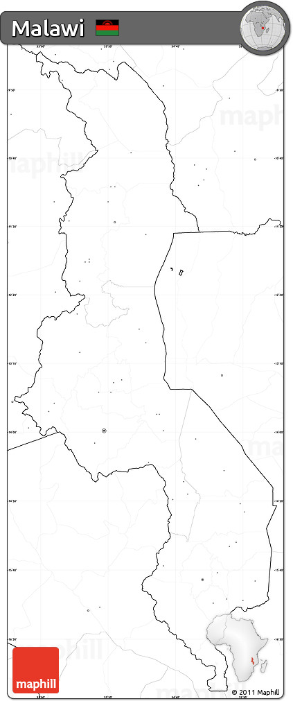 Blank Simple Map of Malawi, no labels