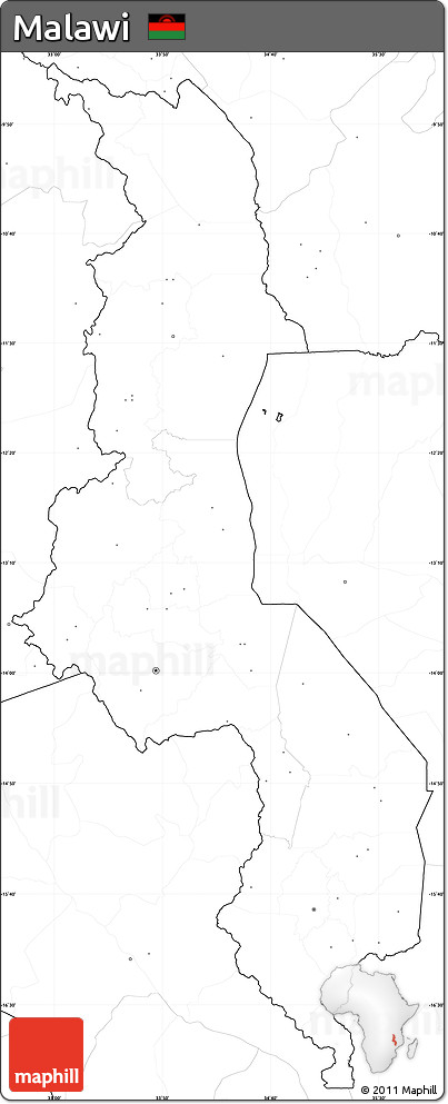 Blank Simple Map of Malawi, no labels