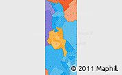 Political Simple Map of Malawi, political shades outside