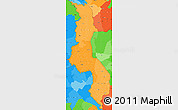 Political Shades Simple Map of Malawi, political outside