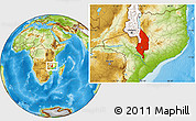 Physical Location Map of Southern, highlighted country