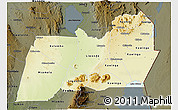 Physical 3D Map of Machinga, darken