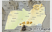 Physical 3D Map of Machinga, darken, semi-desaturated