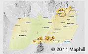 Physical 3D Map of Machinga, lighten, desaturated
