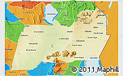 Physical 3D Map of Machinga, political outside