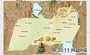 Physical 3D Map of Machinga, satellite outside