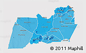 Political Shades 3D Map of Machinga, cropped outside