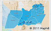 Political Shades 3D Map of Machinga, lighten