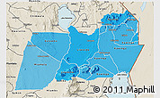 Political Shades 3D Map of Machinga, shaded relief outside