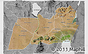 Satellite 3D Map of Machinga, desaturated