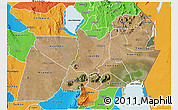 Satellite 3D Map of Machinga, political outside