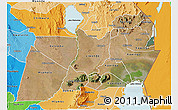 Satellite 3D Map of Machinga, political shades outside
