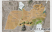 Satellite 3D Map of Machinga, semi-desaturated