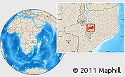 Shaded Relief Location Map of Machinga