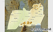 Physical Map of Machinga, darken