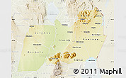 Physical Map of Machinga, lighten