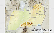 Physical Map of Machinga, semi-desaturated