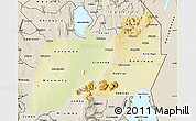 Physical Map of Machinga, shaded relief outside