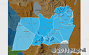 Political Shades Map of Machinga, darken