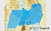 Political Shades Map of Machinga, physical outside