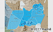 Political Shades Map of Machinga, semi-desaturated