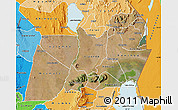 Satellite Map of Machinga, political shades outside
