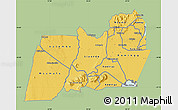 Savanna Style Map of Machinga, single color outside
