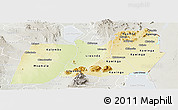 Physical Panoramic Map of Machinga, lighten, semi-desaturated
