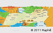 Physical Panoramic Map of Machinga, political outside