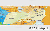Physical Panoramic Map of Machinga, political shades outside