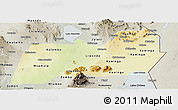 Physical Panoramic Map of Machinga, semi-desaturated