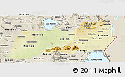 Physical Panoramic Map of Machinga, shaded relief outside