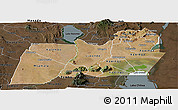 Satellite Panoramic Map of Machinga, darken