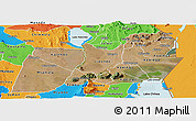 Satellite Panoramic Map of Machinga, political outside