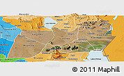 Satellite Panoramic Map of Machinga, political shades outside