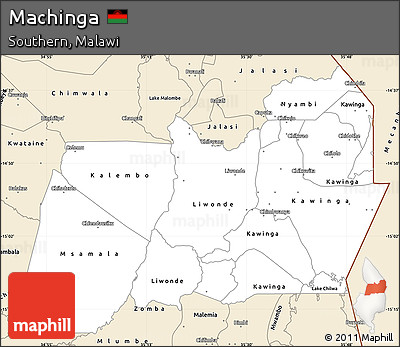 Classic Style Simple Map of Machinga