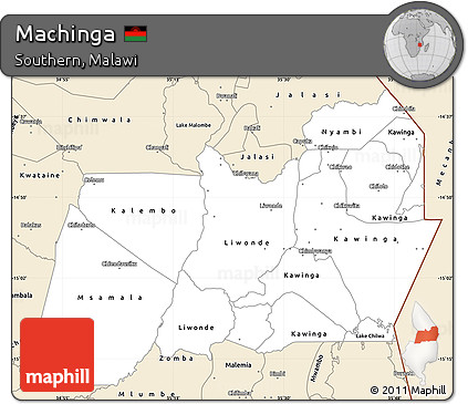 Classic Style Simple Map of Machinga