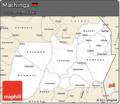 Classic Style Simple Map of Machinga