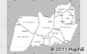 Gray Simple Map of Machinga, single color outside