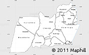 Silver Style Simple Map of Machinga, single color outside