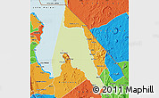 Physical Map of Lake Malawi, political outside