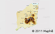 Physical 3D Map of Mulanje, cropped outside