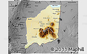 Physical 3D Map of Mulanje, darken, desaturated