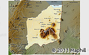 Physical 3D Map of Mulanje, darken