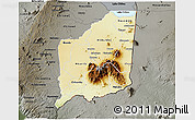 Physical 3D Map of Mulanje, darken, semi-desaturated