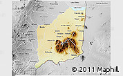 Physical 3D Map of Mulanje, desaturated