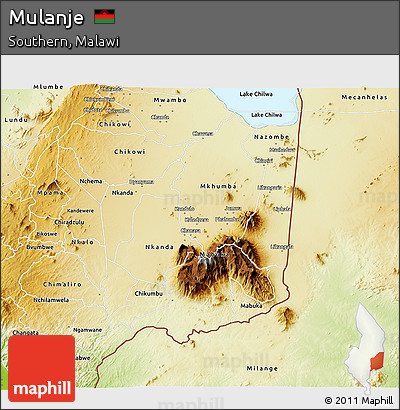 Physical 3D Map of Mulanje