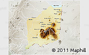 Physical 3D Map of Mulanje, lighten, semi-desaturated